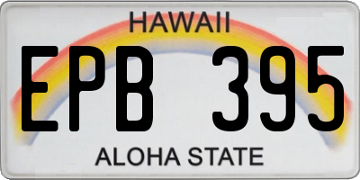 HI license plate EPB395