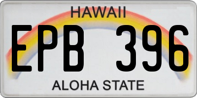 HI license plate EPB396