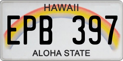 HI license plate EPB397