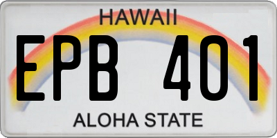 HI license plate EPB401