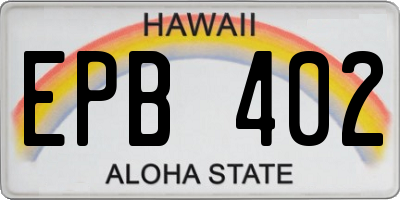 HI license plate EPB402