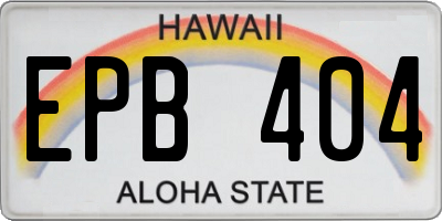 HI license plate EPB404