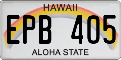 HI license plate EPB405