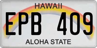 HI license plate EPB409