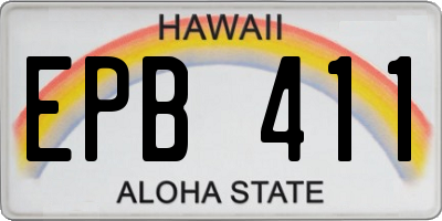 HI license plate EPB411