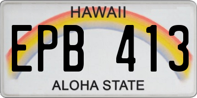 HI license plate EPB413