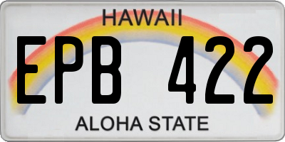 HI license plate EPB422