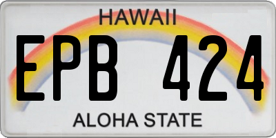 HI license plate EPB424