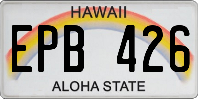 HI license plate EPB426