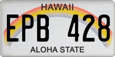 HI license plate EPB428
