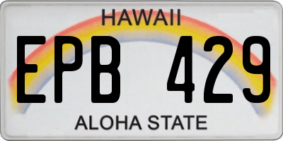 HI license plate EPB429