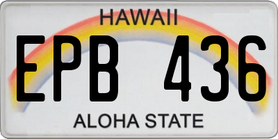 HI license plate EPB436