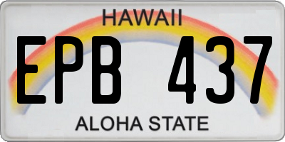 HI license plate EPB437