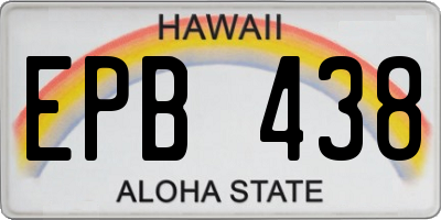 HI license plate EPB438