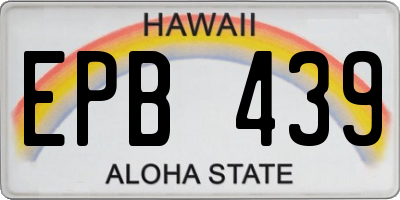 HI license plate EPB439