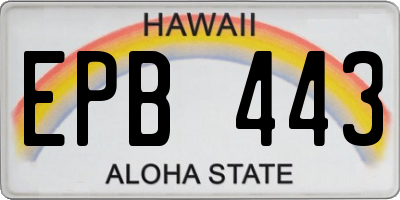 HI license plate EPB443