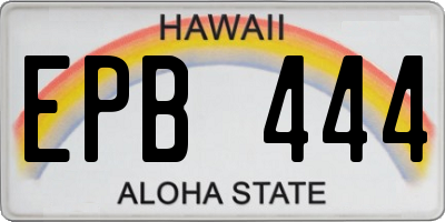 HI license plate EPB444