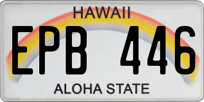 HI license plate EPB446