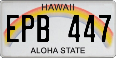 HI license plate EPB447