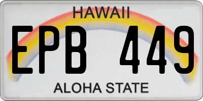 HI license plate EPB449