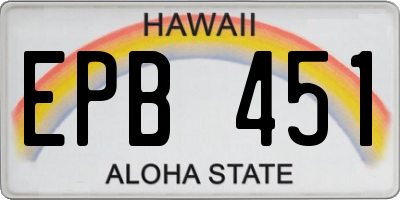 HI license plate EPB451