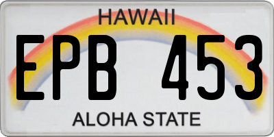 HI license plate EPB453