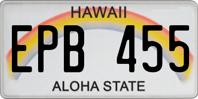 HI license plate EPB455