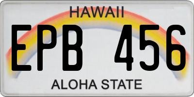 HI license plate EPB456