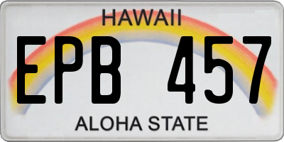 HI license plate EPB457
