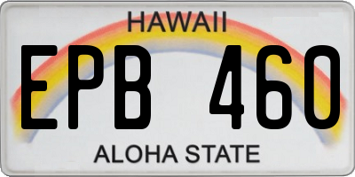 HI license plate EPB460