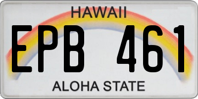 HI license plate EPB461