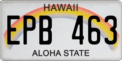 HI license plate EPB463