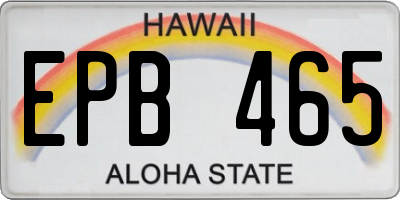 HI license plate EPB465