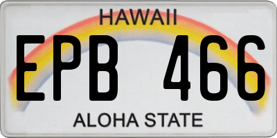 HI license plate EPB466