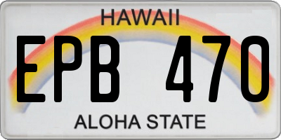 HI license plate EPB470