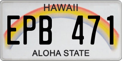 HI license plate EPB471