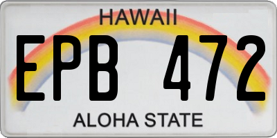 HI license plate EPB472