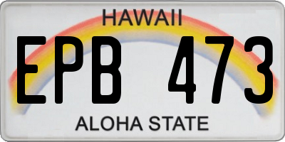 HI license plate EPB473
