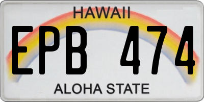 HI license plate EPB474