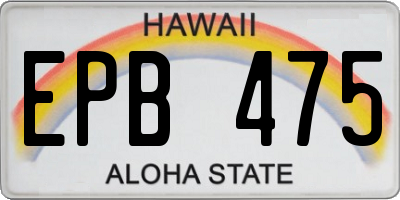 HI license plate EPB475