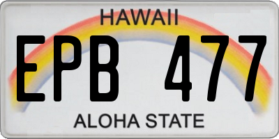 HI license plate EPB477