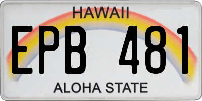 HI license plate EPB481