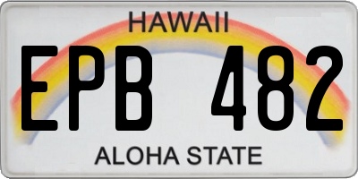 HI license plate EPB482