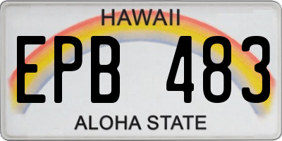 HI license plate EPB483