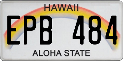 HI license plate EPB484