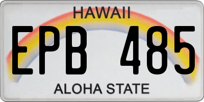HI license plate EPB485