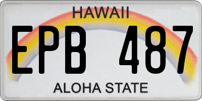 HI license plate EPB487