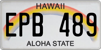 HI license plate EPB489