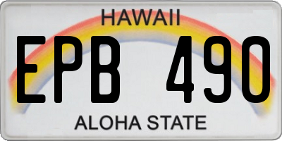 HI license plate EPB490