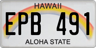HI license plate EPB491